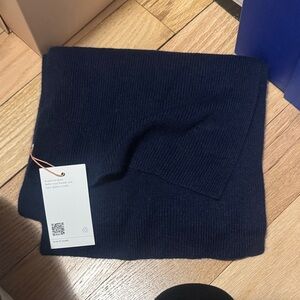 Navy Blue Knit Scarf cashmere